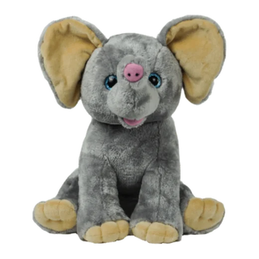 Grey elephant plush with large ears