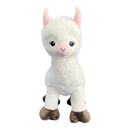 Fluffy white llama plush