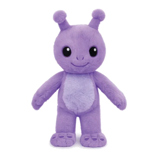Purple monster plush with two antennae