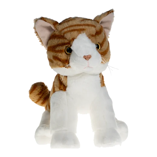 Orange tabby cat plush with a white chest